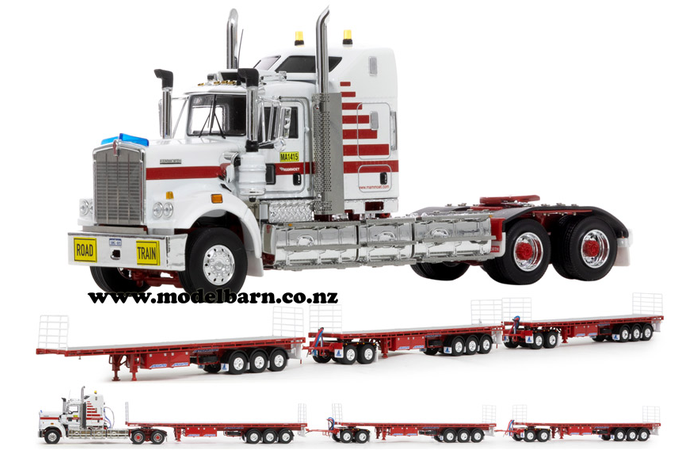 1/50 Kenworth C509 & Freighter Flat Top Triple Road Train Trailers Combo "Mammoet"