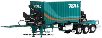 1/50 O'Phee Boxloader Side Loader Trailer with Container "Toll"-trailers,-containers-and-access.-Model Barn