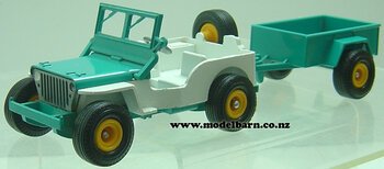 1/32 Jeep & Mini Trailer (turquoise & white, unboxed) Britains-jeep-Model Barn