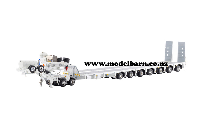 1/50 Drake 2x8 Dolly & 7x8 Steerable Low Loader Trailer (white)