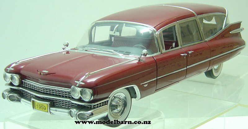 1/18 Cadillac Superior Limousine Hearse (1959, maroon) - Vehicles