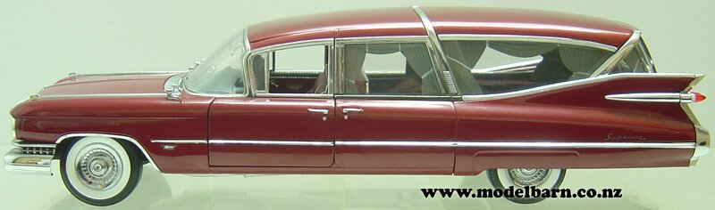 1/18 Cadillac Superior Limousine Hearse (1959, maroon) - Vehicles