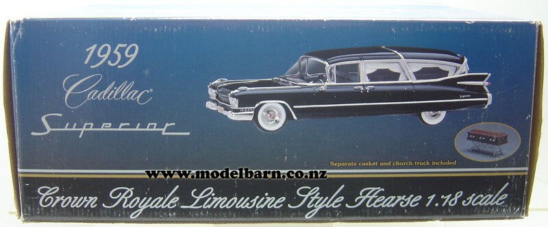 1/18 Cadillac Superior Limousine Hearse (1959, maroon) - Vehicles