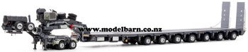 1/50 Drake 2x8 Dolly & 7x8 Steerable Trailer (Gunmetal Grey)-trailers,-containers-and-access.-Model Barn