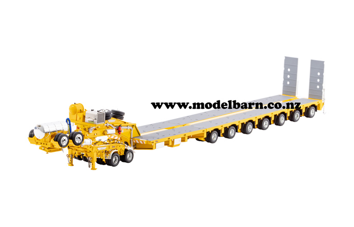 1/50 Drake 2x8 Dolly & 7x8 Steerable Low Loader Trailer (Chrome Yellow)