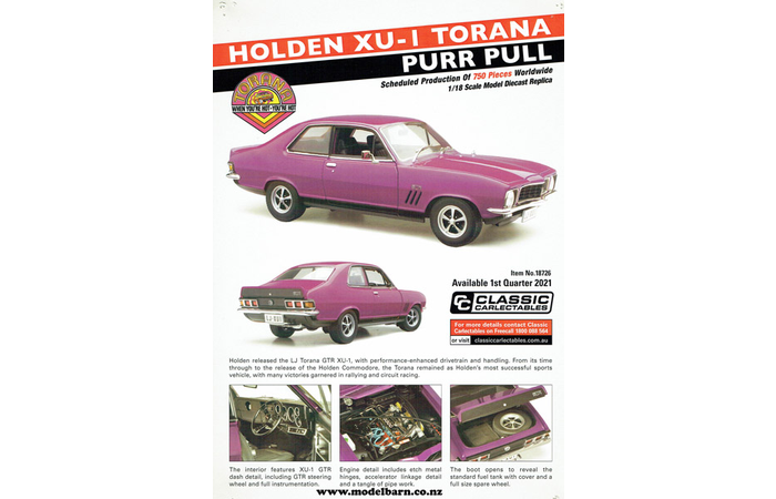 Classic Carlectables Holden LJ Torana GTR XU-1 (purple) Poster