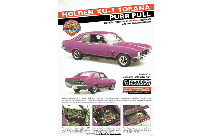 Classic Carlectables Holden LJ Torana GTR XU-1 (purple) Poster