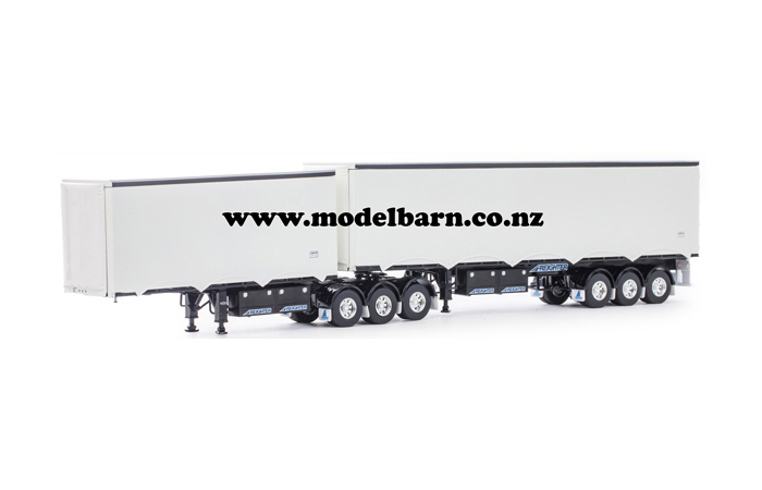 1/50 Freighter Eziliner B-Double Trailer Set (whte & black)