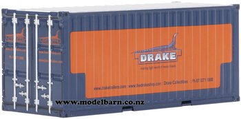 1/50 20ft Metal Shipping Container "Drake" (orange & blue)-trailers,-containers-and-access.-Model Barn