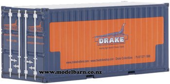 1/50 20ft Metal Shipping Container "Drake" (orange & blue)-shipping-containers-Model Barn