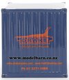 1/50 20ft Metal Shipping Container "Drake" (orange & blue)