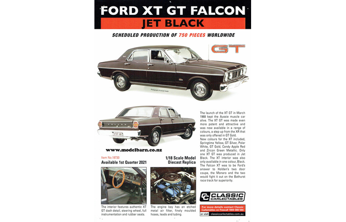 Classic Carlectables Ford XT Falcon GT (Jet Black) Poster