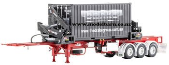 1/50 O'Phee Boxloader Side Loader Trailer with Container (red)-trailers,-containers-and-access.-Model Barn