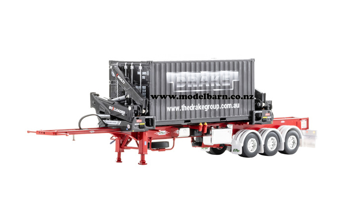 1/50 O'Phee Boxloader Side Loader Trailer with Container (red)