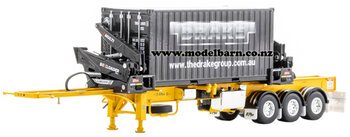 1/50 O'Phee Boxloader Side Loader Trailer with Container (yellow)-trailers,-containers-and-access.-Model Barn
