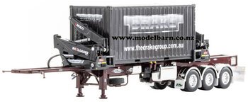 1/50 O'Phee Boxloader Side Loader Trailer with Container (burgundy)-trailers,-containers-and-access.-Model Barn