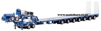 1/50 Drake 2x8 Dolly & 7x8 Steerable Trailer (Metallic Blue)-trailers,-containers-and-access.-Model Barn
