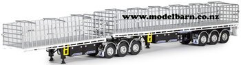 1/50 Freighter Flat Top B-Double Trailer Set (white & black)-trailers-Model Barn