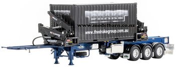 1/50 O'Phee Boxloader Side Loader Trailer with Container (blue)-trailers,-containers-and-access.-Model Barn