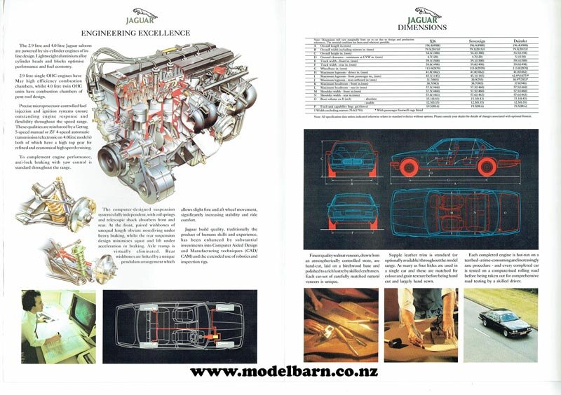 Jaguar & Daimler XJ6 & XJS NZ Specs Cars Sales Brochure - Books