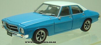 1/24 Holden HQ Kingswood Sedan Car (1973, blue & white) (missing mirror)-vehicles-Model Barn