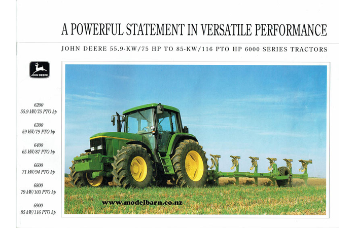 John Deere 6000 Series Tractors Sales Brochure