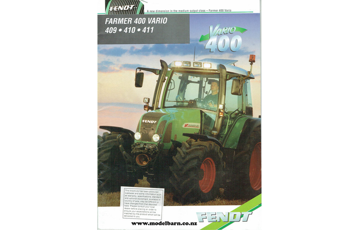 Fendt 400 Vario Series Tractors Sales Brochure