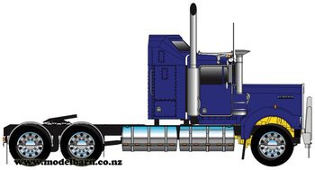 1/50 Kenworth W900 Aerodyne Prime Mover (Metallic Blue)-kenworth-Model Barn