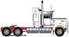 1/50 Kenworth W900 Aerodyne Prime Mover (White & Red, Alloys)