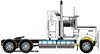 1/50 Kenworth W900 Aerodyne Prime Mover (White & Black, Alloys)