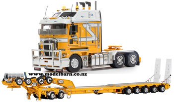 1/50 Kenworth K200 2.8m with Drake 2x8 Dolly & 5x8 Low Loader Trailer "TJ Clark"-trucks-and-trailers-Model Barn