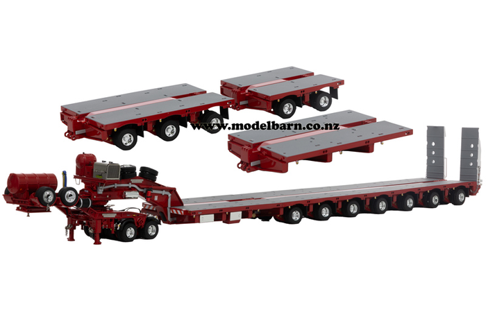 1/50 Drake 2x8 Dolly & 12x8 Steerable Low Loader Trailer (Rosso Red)