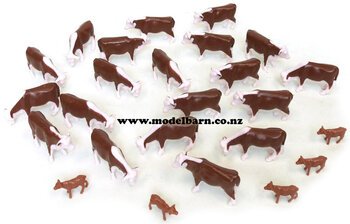 1/64 Hereford Cattle Set (bag of 25)-animals-and-figurines-Model Barn