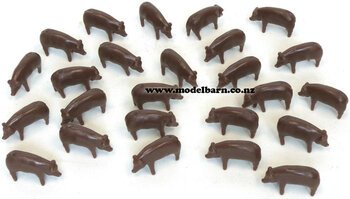 1/64 Brown Pigs Set (bag of 25)-animals-and-figurines-Model Barn