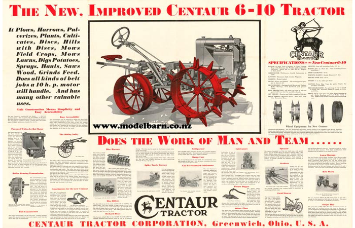 Centaur 6-10 Tractor Sales Brochure Poster New Laminated