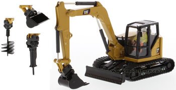 1/50 Caterpillar 308 CR Mini Excavator Next Generation with Attachments-construction-and-forestry-Model Barn