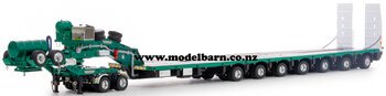 1/50 Drake 2x8 Dolly & 7x8 Steerable Trailer (Metallic Green)-trailers,-containers-and-access.-Model Barn