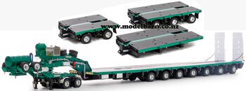 1/50 Drake 2x8 Dolly & 12x8 Steerable Low Loader Trailer (Metallic Green)-trailers,-containers-and-access.-Model Barn