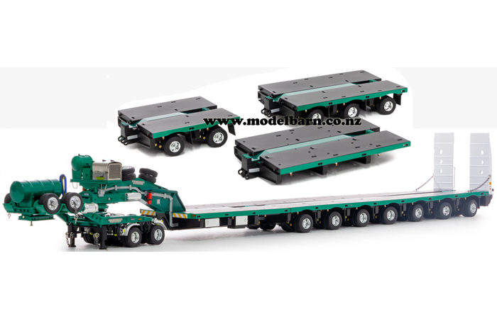 1/50 Drake 2x8 Dolly & 12x8 Steerable Low Loader Trailer (Metallic Green)