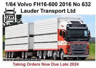 1/64 Volvo FH16-600 Stock Truck & 5-Axle Trailer "Lauder Transport/Farmers Transport"-trucks-and-trailers-Model Barn