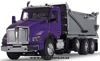 1/64 Kenworth T880 Tip Truck (purple & chrome)-trucks-and-trailers-Model Barn