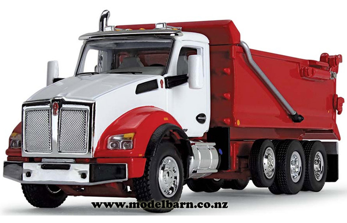 1/64 Kenworth T880 Tip Truck (white & viper red)