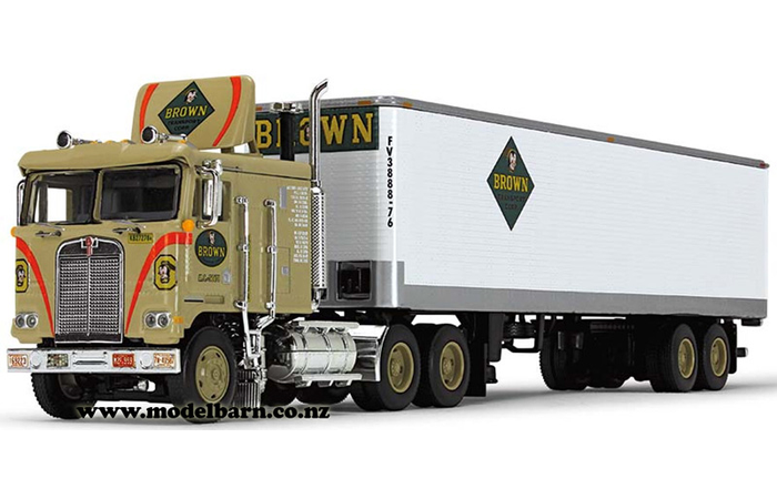 1/64 Kenworth K100 & Semi Box Trailer "Brown Transport"