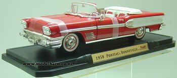 1/18 Pontiac Bonneville Convertible (1958, red & white)-pontiac-Model Barn