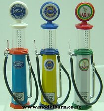 1/18 Petrol Pump Set of 3 "Ford, Eagle, Chevrolet"-parts,-accessories,-buildings-and-games-Model Barn