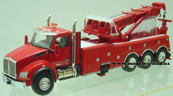 1/50 Kenworth  T880 & Century 1060 Rotator Tow Truck (red, torn box)-kenworth-Model Barn