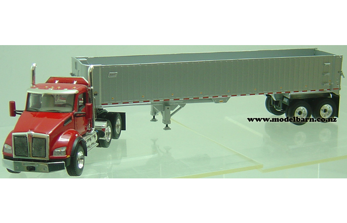 1/50 Kenworth T880 & Semi East End Tip Trailer (Viper Red & Silver, box crushed)