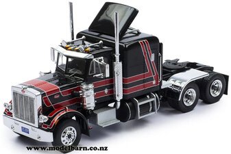 1/43 Peterbilt 359 Prime Mover (1973, black & red)-trucks-and-trailers-Model Barn