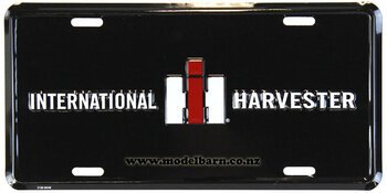 International Harvester Licence Plate Embossed Sign (black, 300mm x 150mm)-other-items-Model Barn