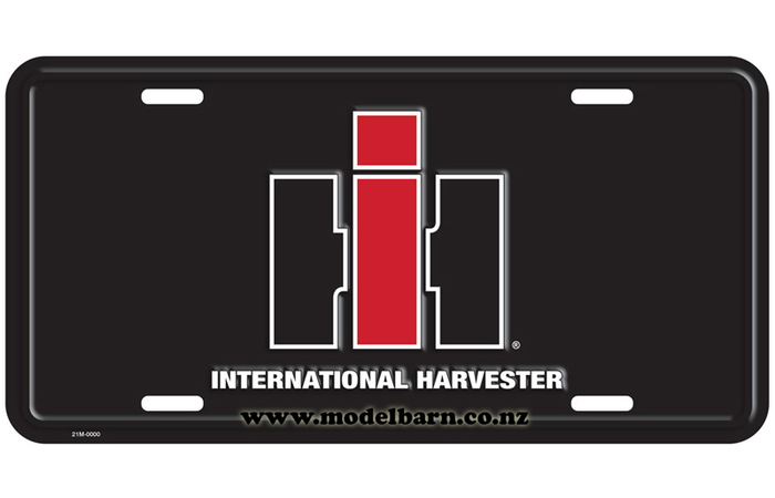International Harvester Licence Plate Embossed Sign (black, 300mm x 150mm)